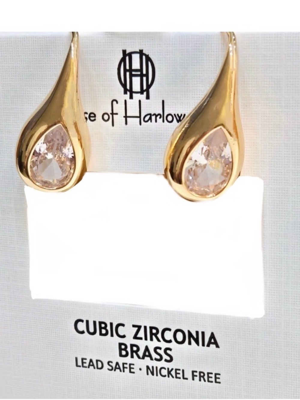 NWT ⚜️💎⚜️ House Of Harlow 1960 Gold-toned Cubic Zirconia Teardrop
Earrings